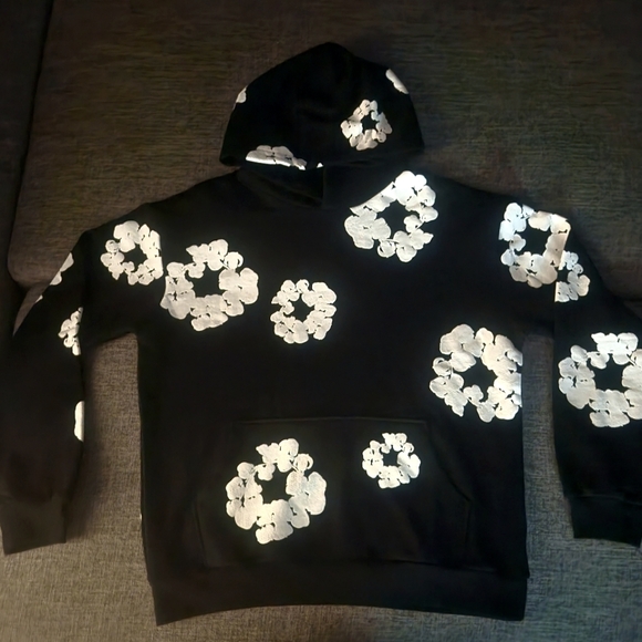 Demin Tear Hoodie (Large//Black)